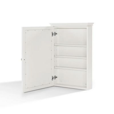 Image showing  19.25 in. x 28 in. x 5.25 in. Wooden Lydia Mirrored Wall Cabinet, White