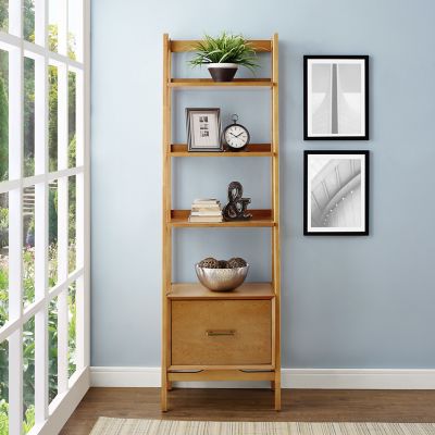 Image showing  3-Shelf Landon Small Etagere with Storage Drawer, Acorn