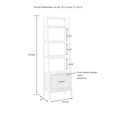 Image showing  3-Shelf Landon Small Etagere with Storage Drawer, Acorn