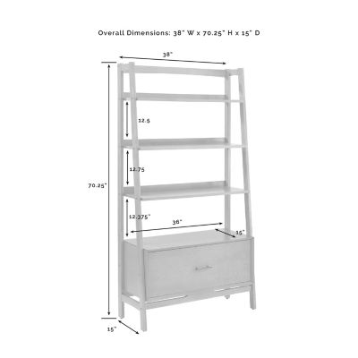 Image showing  3-Shelf Landon Small Etagere with Storage Drawer, Acorn