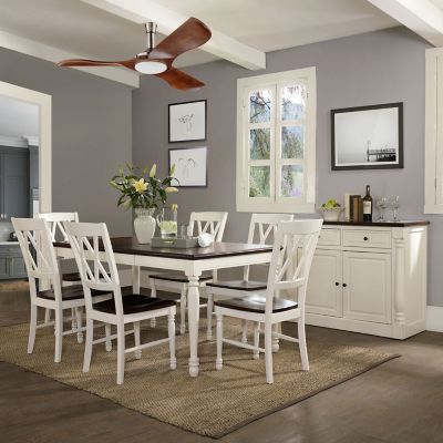 Crosley Rectangular Shelby Dining Set, White, 7 pc.