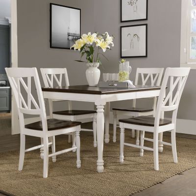 Crosley Rectangular Shelby Dining Set, White, 5 pc.