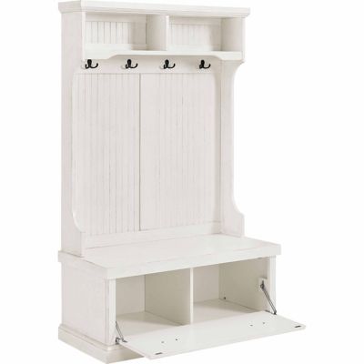 Image showing  4-Hook 64.5 in. Seaside Hall Tree, Distressed Black