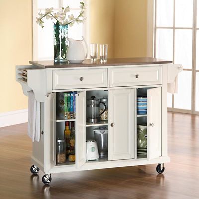 Image showing  3-Tier Stainless Steel-Top Wheeled Kitchen Island Cart, Stainless Steel