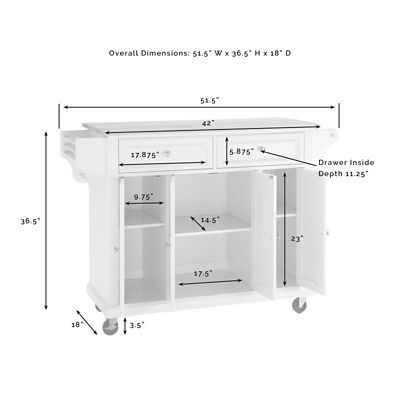 Image showing  3-Tier Stainless Steel-Top Wheeled Kitchen Island Cart, Stainless Steel