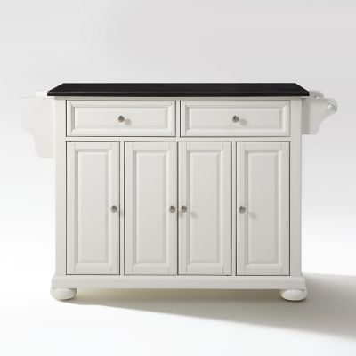 Image showing 5 th Crosley 3-Tier Granite Top Wheeled Kitchen Island Cart, Black