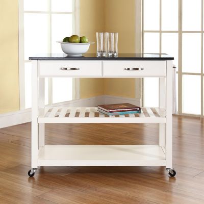 Image showing  Black Granite-Top Kitchen Prep Cart