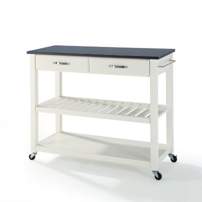 Image showing  Black Granite-Top Kitchen Prep Cart