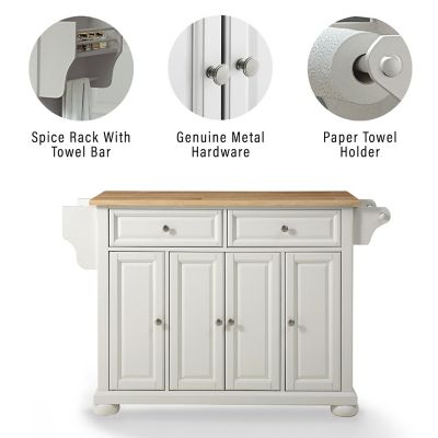 Image showing  3-Tier Alexandria Natural Wood-Top Kitchen Island, Natural