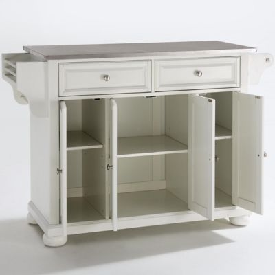 Image showing  3-Tier Alexandria Stainless Steel-Top Wheeled Kitchen Island