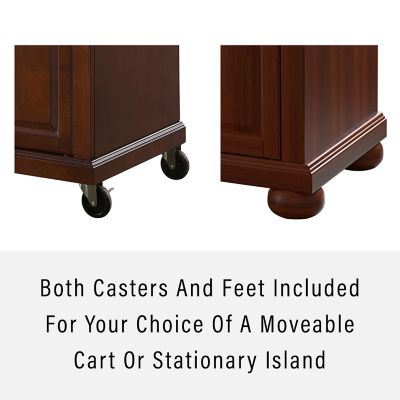 Image showing 2 th Crosley 3-Tier Alexandria Wood-Top Portable Wheeled Kitchen Island, Natural