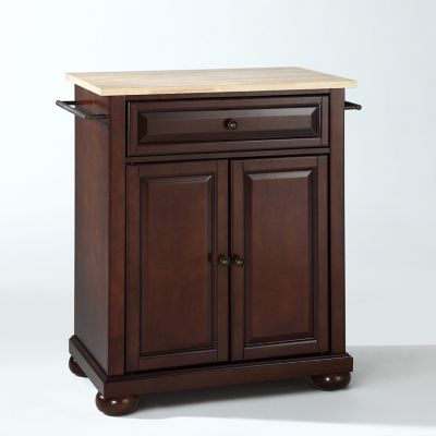 Image showing 5 th Crosley 3-Tier Alexandria Wood-Top Portable Wheeled Kitchen Island, Natural