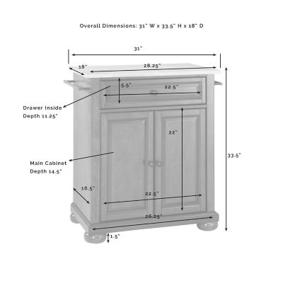 Image showing 6 th Crosley 3-Tier Alexandria Wood-Top Portable Wheeled Kitchen Island, Natural