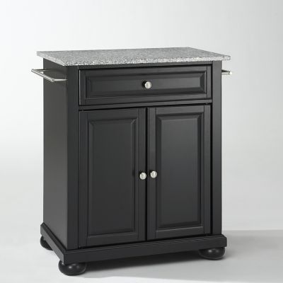 Image showing 5 th Crosley 3-Tier Alexandria Granite-Top Portable Kitchen Island/Cart, Gray