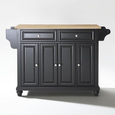 Image showing 5 th Crosley 3-Tier Cambridge Natural Wood-Top Wheeled Kitchen Island