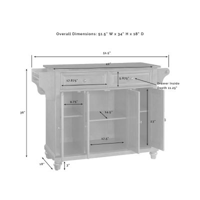 Image showing 6 th Crosley 3-Tier Cambridge Granite-Top Kitchen Island, Gray