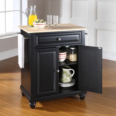 Image showing  3-Tier Cambridge Wood-Top Portable Kitchen Island, Natural