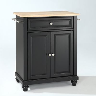 Image showing 5 th Crosley 3-Tier Cambridge Wood-Top Portable Kitchen Island, Natural