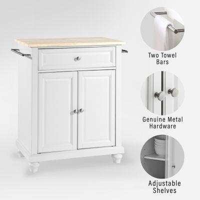 Image showing  3-Tier Cambridge Wood-Top Portable Kitchen Island, Natural