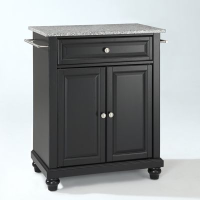 Image showing 5 th Crosley 3-Tier Cambridge Granite-Top Portable Kitchen Island/Cart, Gray