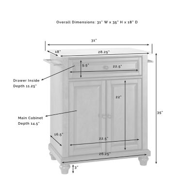 Image showing 6 th Crosley 3-Tier Cambridge Granite-Top Portable Kitchen Island/Cart, Gray