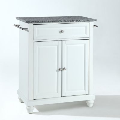 Image showing 5 th Crosley 3-Tier Cambridge Granite-Top Portable Kitchen Island/Cart, Gray