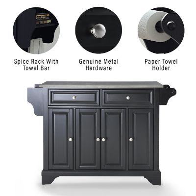 Image showing 5 th Crosley 3-Tier Lafayette Stainless Steel-Top Kitchen Island