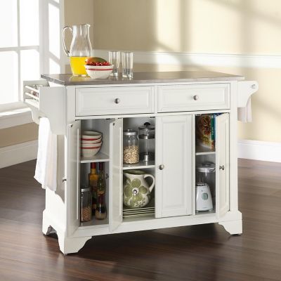 Image showing 1 th Crosley 3-Tier Lafayette Stainless Steel-Top Kitchen Island