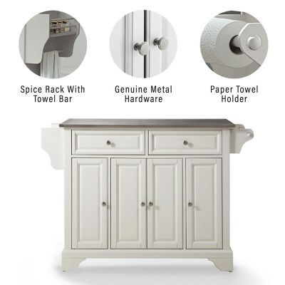 Image showing 5 th Crosley 3-Tier Lafayette Stainless Steel-Top Kitchen Island