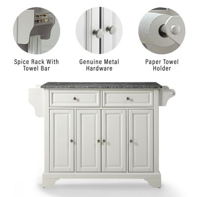 Image showing 5 th Crosley 3-Tier Lafayette Granite-Top Kitchen Island, Gray