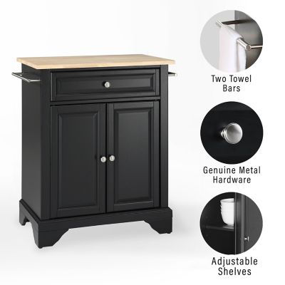 Image showing  3-Tier Lafayette Wood-Top Portable Kitchen Island, Natural