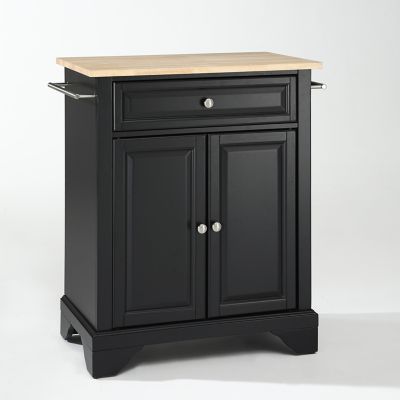Image showing 5 th Crosley 3-Tier Lafayette Wood-Top Portable Kitchen Island, Natural