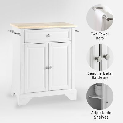 Image showing  3-Tier Lafayette Wood-Top Portable Kitchen Island, Natural