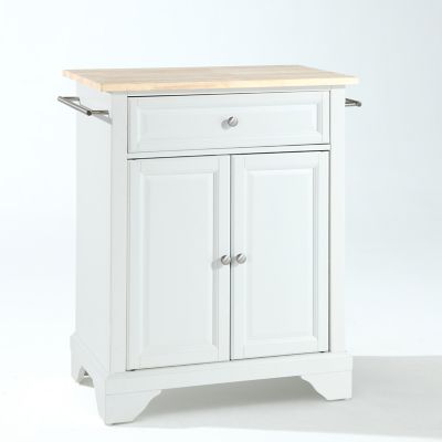 Image showing 5 th Crosley 3-Tier Lafayette Wood-Top Portable Kitchen Island, Natural