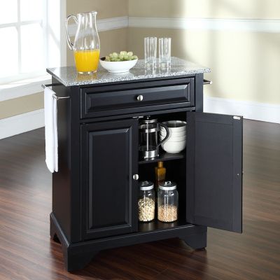 Image showing  3-Tier Lafayette Granite-Top Portable Kitchen Island/Cart, Gray