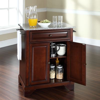Image showing  3-Tier Lafayette Granite-Top Portable Kitchen Island/Cart, Gray