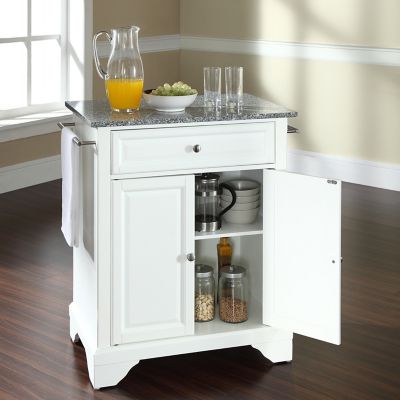Image showing  3-Tier Lafayette Granite-Top Portable Kitchen Island/Cart, Gray