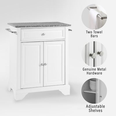 Image showing  3-Tier Lafayette Granite-Top Portable Kitchen Island/Cart, Gray