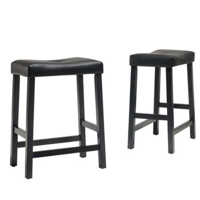 Image showing  Upholstered Saddle Seat Bar Stools, 24 in., 2-Pack