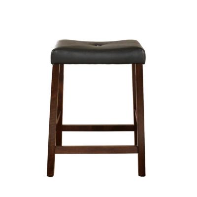 Image showing  Upholstered Saddle Seat Bar Stools, 24 in., 2-Pack