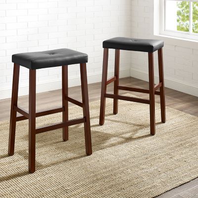 Crosley 29 in. Upholstered Saddle Seat Bar Stools, 2 pc.