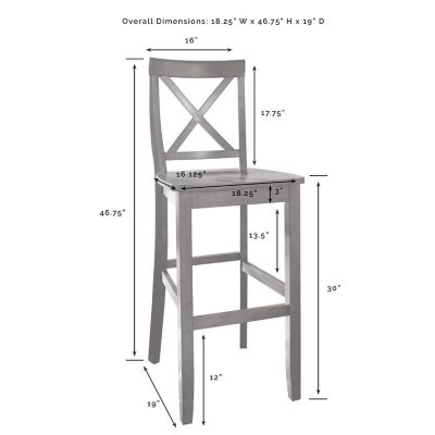 Image showing  X-Back Bar Stools, 30 in., 2-Pack