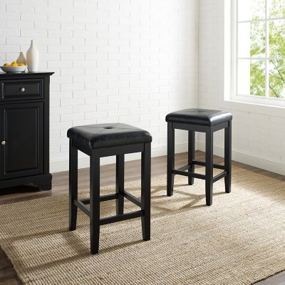 Crosley 24 in. Upholstered Square Seat Bar Stools, 2 pc.
