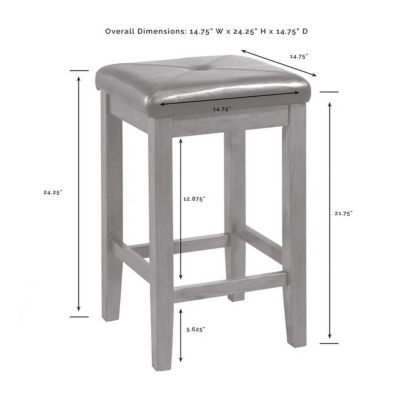 Image showing  24 in. Upholstered Square Seat Bar Stools, 2-Pack