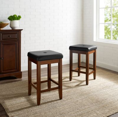 Image showing  24 in. Upholstered Square Seat Bar Stools, 2-Pack