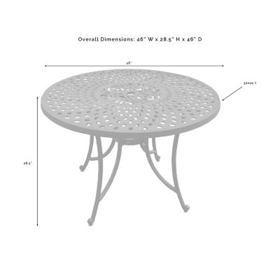 Image showing  46 in. Sedona Cast Aluminum Round Dining Table for 4 People