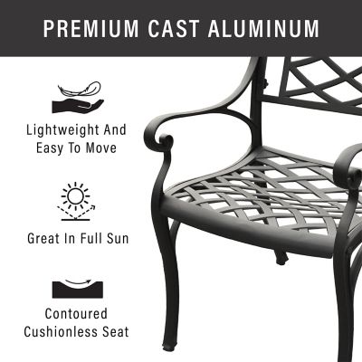 Image showing  Sedona Outdoor Cast-Aluminum Armchairs, Black, 2-Pack