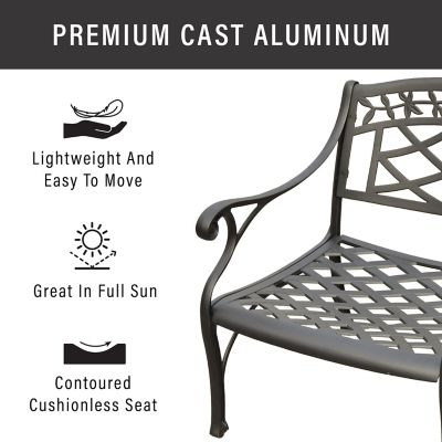 Image showing  2 pc. Sedona Cast Aluminum Seating Set, Black