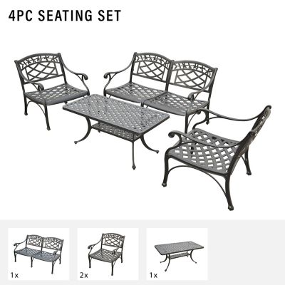 Image showing  5 pc. Sedona Cast Aluminum Dining Set, 46 in., KOD6001BK