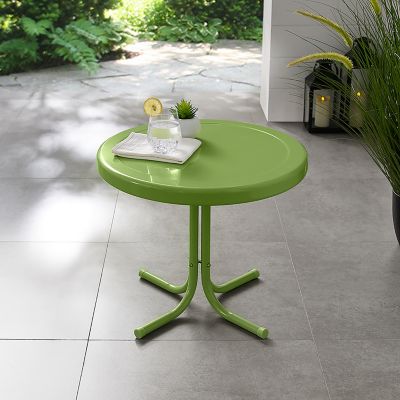 Crosley Retro Metal Patio Side Table, Oasis Green